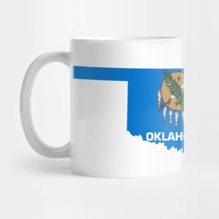 Oklahoma Flag State Outline AF (black) Mug